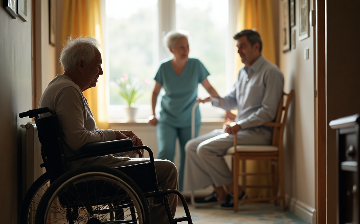 Elderly person receiving care with caregiver, illustrating the important long-term care decisions families face when balancing home care versus facility options.