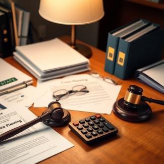 professional desk with estate and legal documents for executor