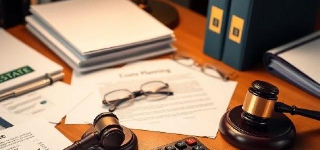professional desk with estate and legal documents for executor