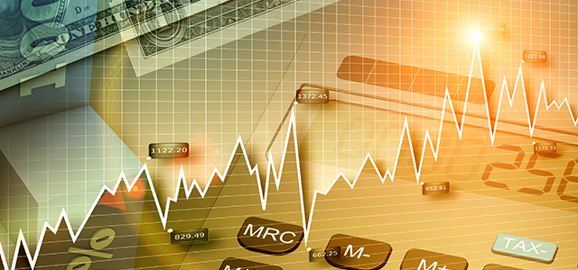graphic image of calculator overlaid with money and stock graph