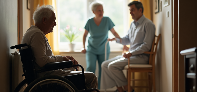 Elderly person receiving care with caregiver, illustrating the important long-term care decisions families face when balancing home care versus facility options.